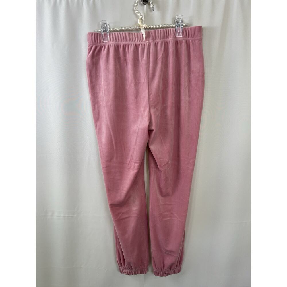 JUICY COUTURE 2 Pc Jogging Track Set Medium Top Pants Velour Rose Pink Bling NWT - Picture 15 of 16